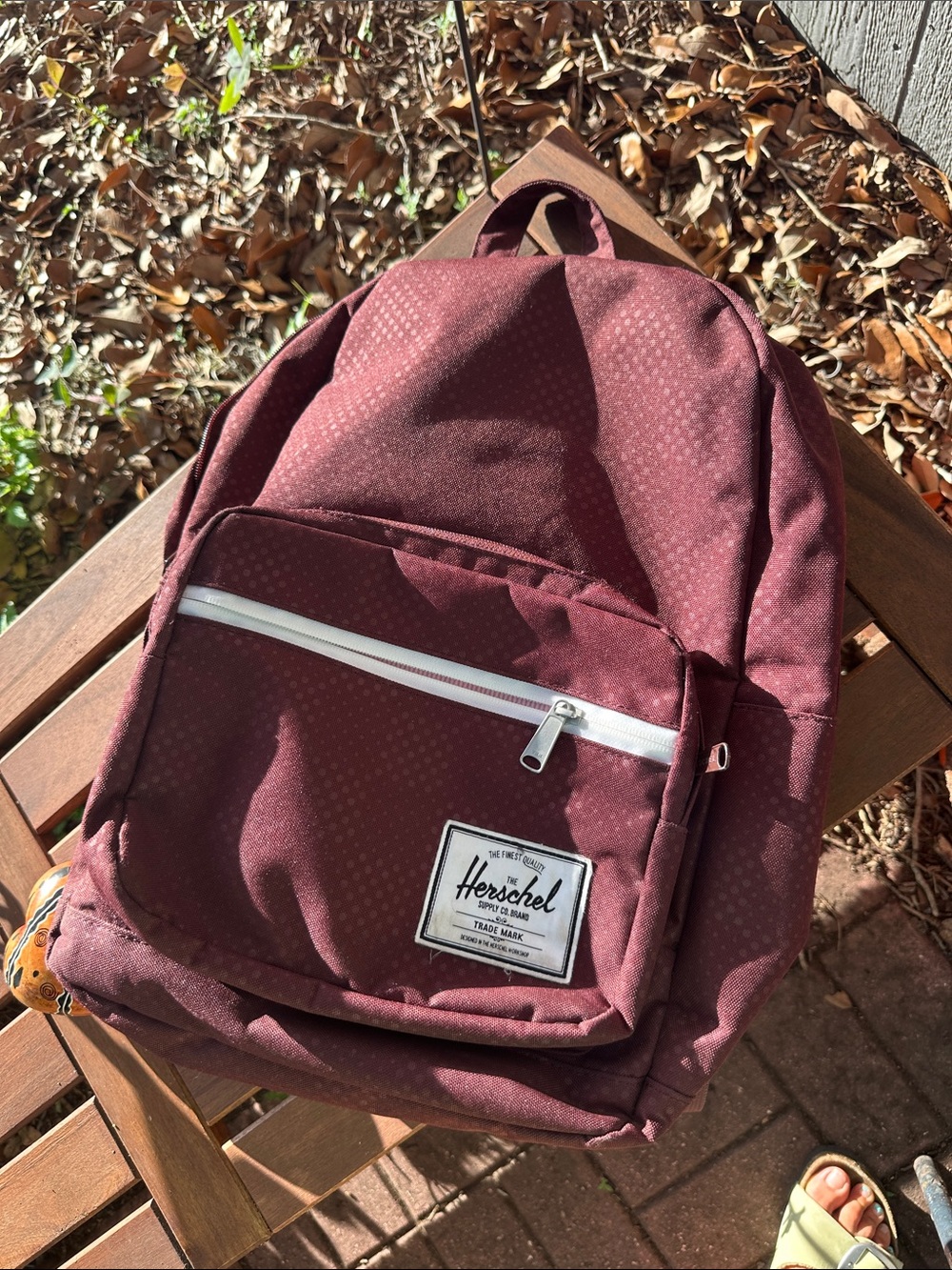 Herschel Supply Company Backpack in Burgundy with White Zip